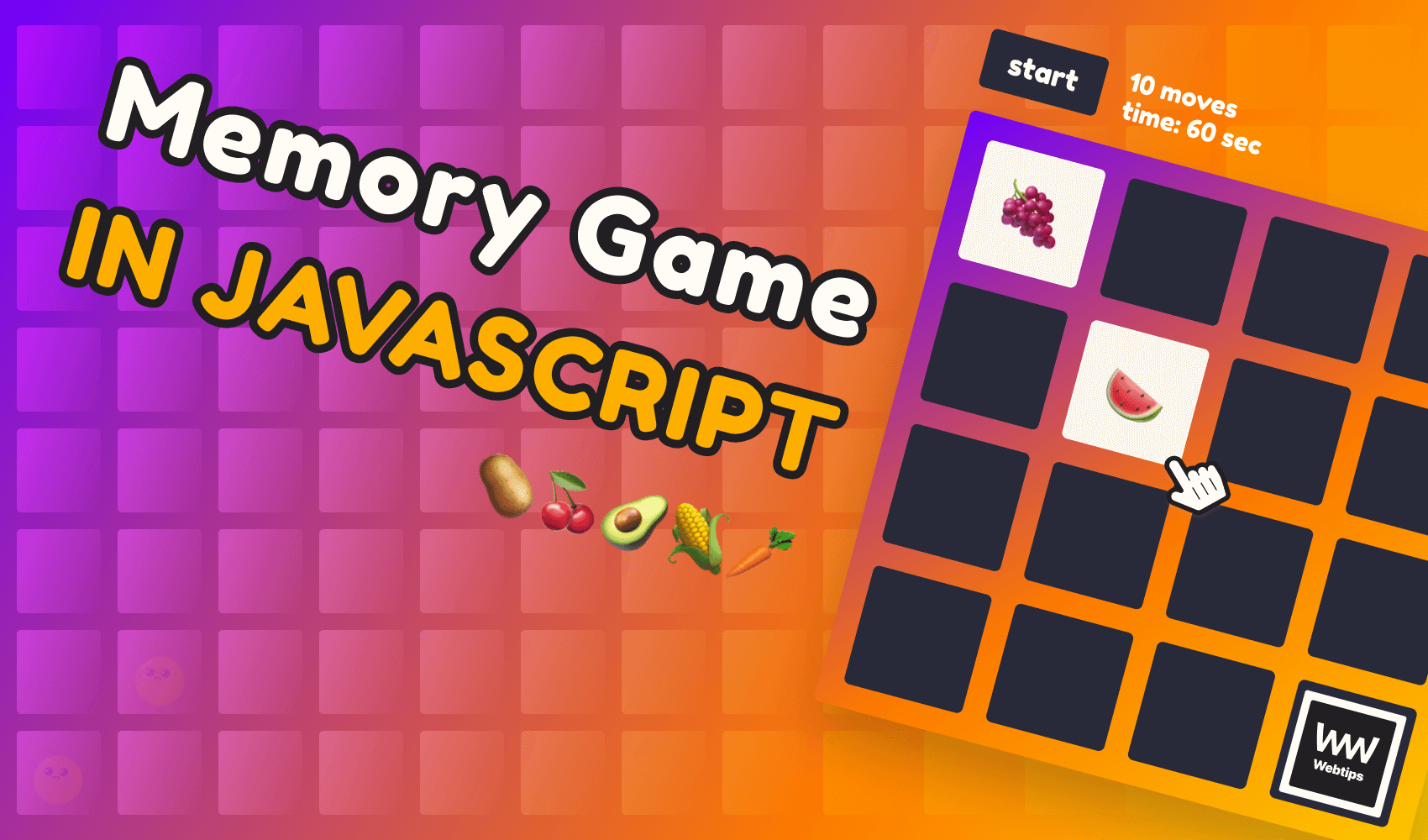 Memory game created in JavaScript