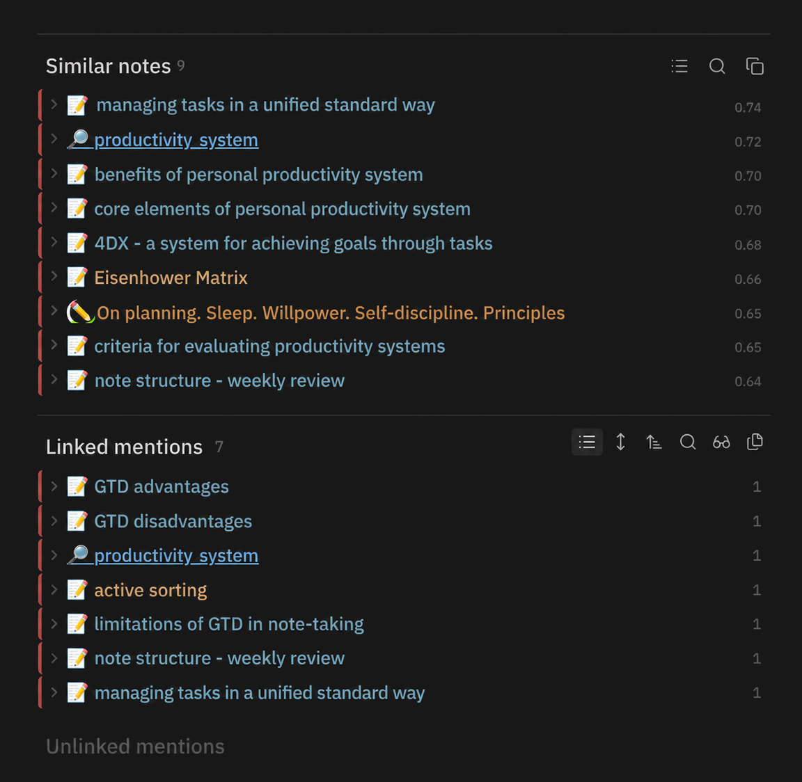Semantically similar notes