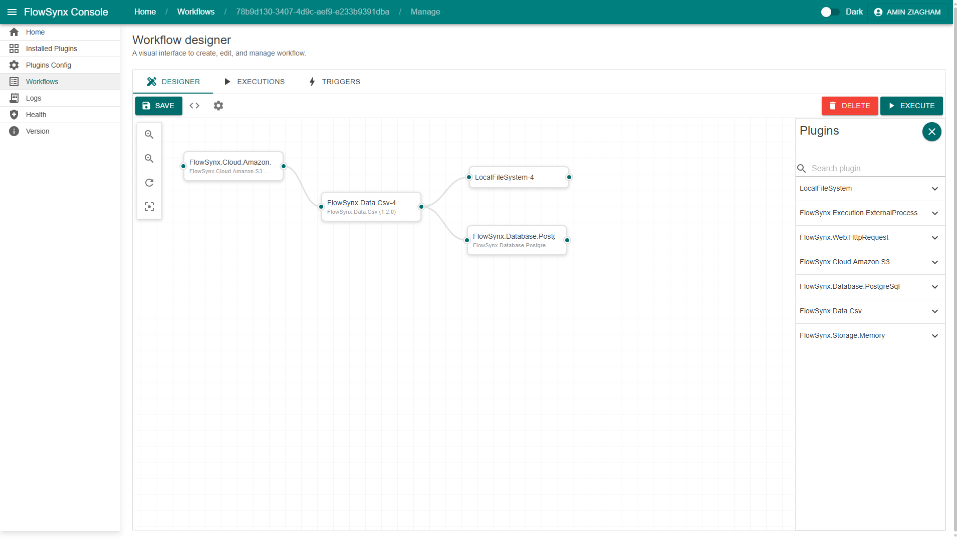 FlowSynx Web Console Screenshot