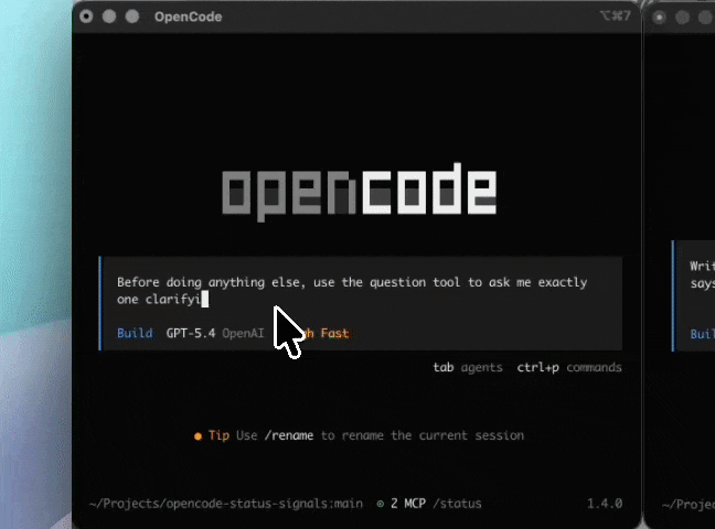 OpenCode Status Signals demo
