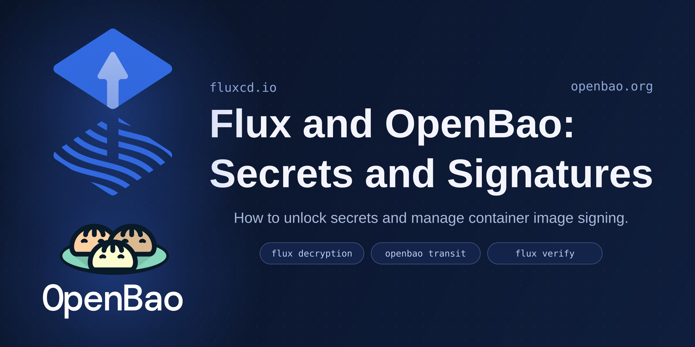 This post shows off two Flux integrations with OpenBao: SOPS decryption through workload identity and sovereign OCI artifact signing with Cosign.