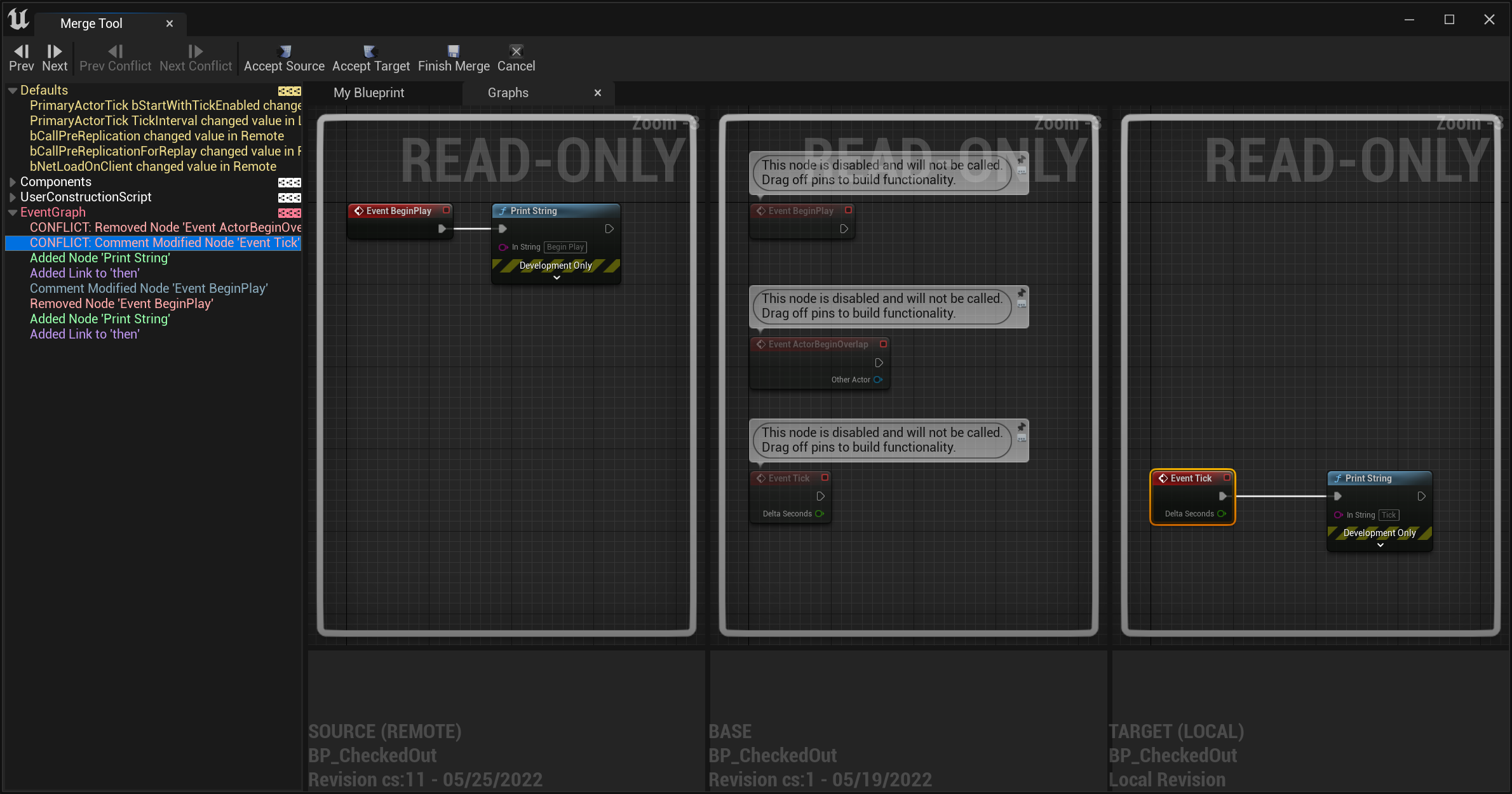 Merge of Blueprint Event Graph