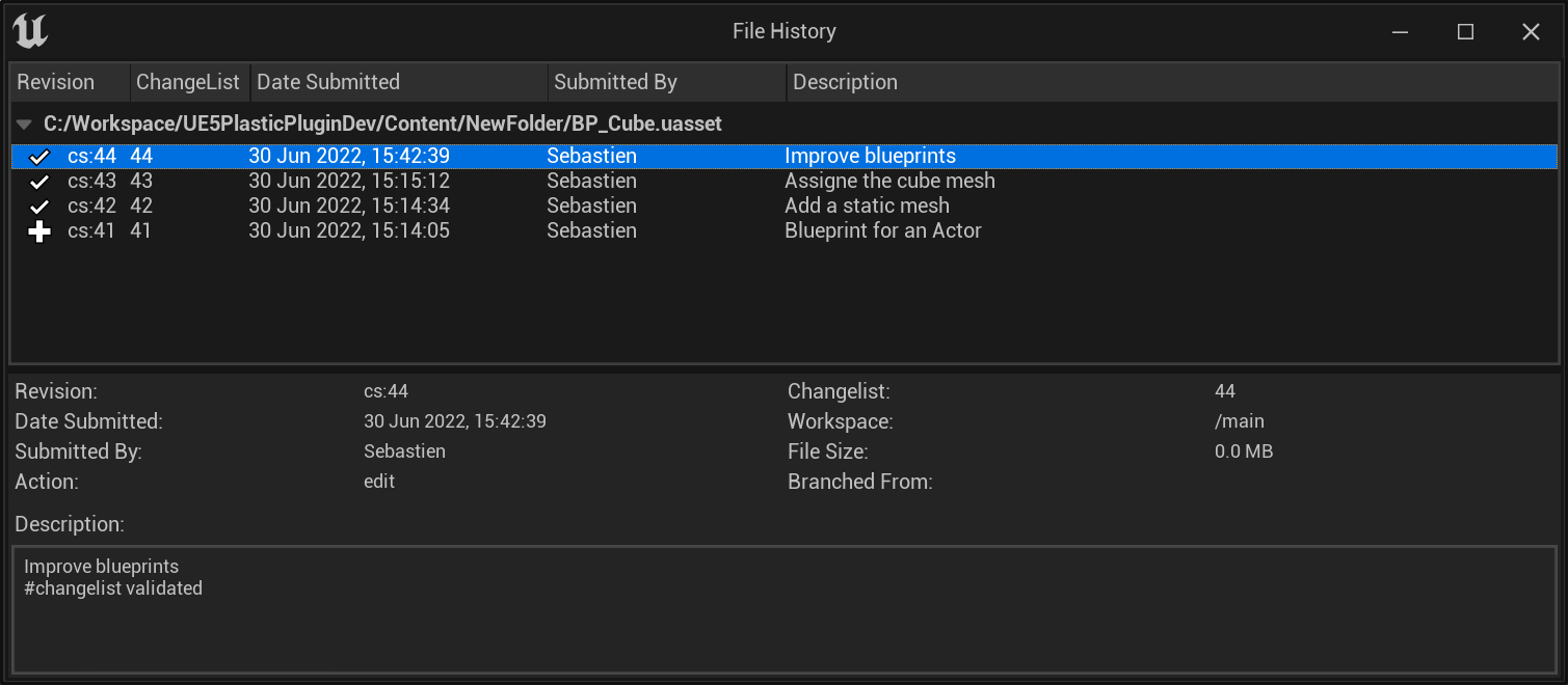 History of a file