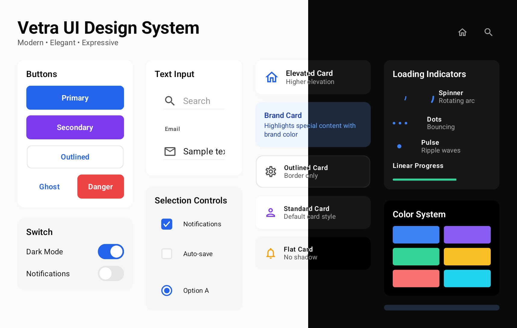 Vetra UI Components Showcase