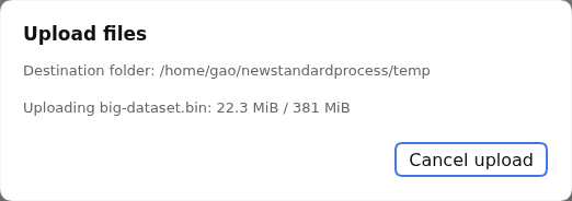 Upload progress with a cancel button