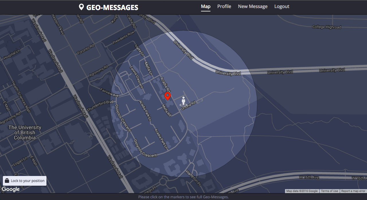 Geo-Messages Screenshot