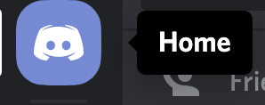 screenshot showing the Discord Home icon