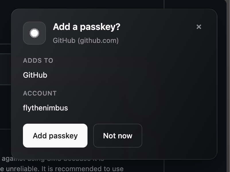 Create a passkey