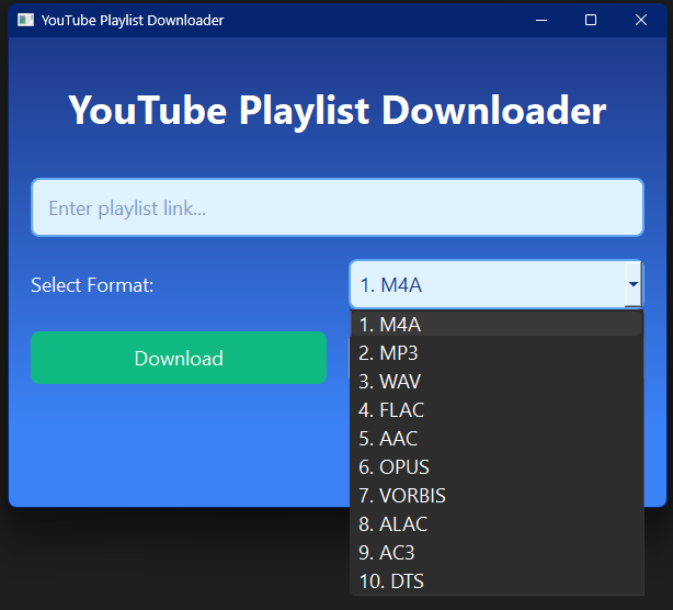 YouTube Playlist Audio Downloader