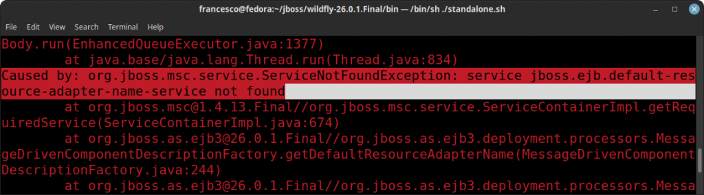 failed to start service jboss.deployment.unit