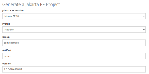 jakarta ee maven archetype