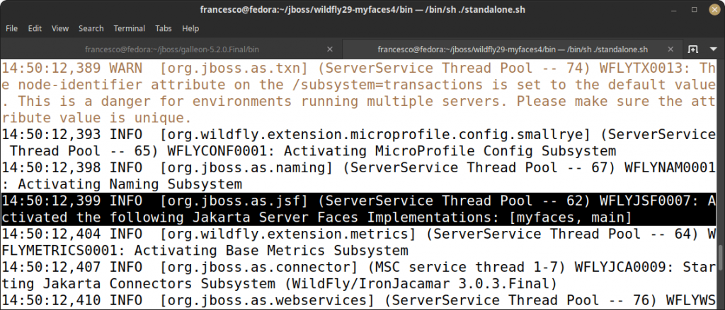 how to change wildfly version