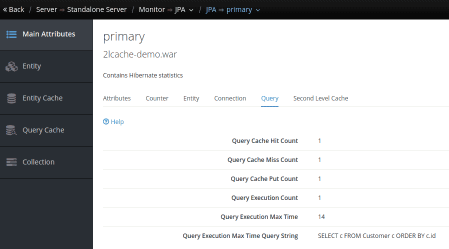 Second Level Cache configuration on WildFly