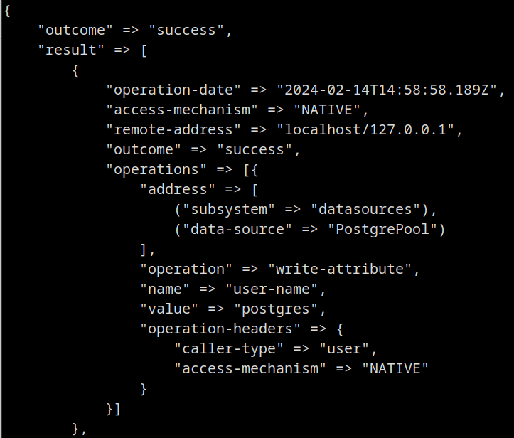 wildfly check configuration changes