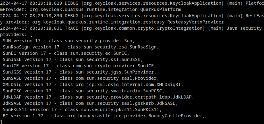 keycloak change log level