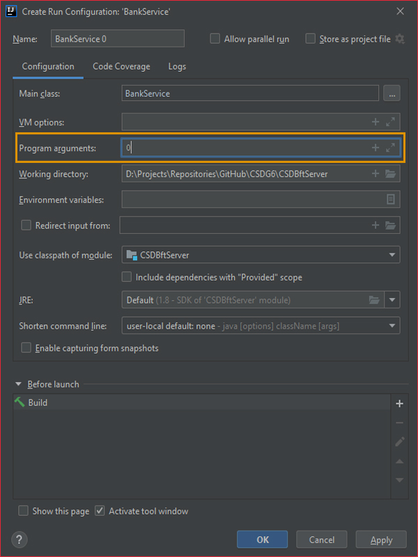 Instructions - Starting the Byzantine Fault-Tolerant Server (State Machine Replica) #7