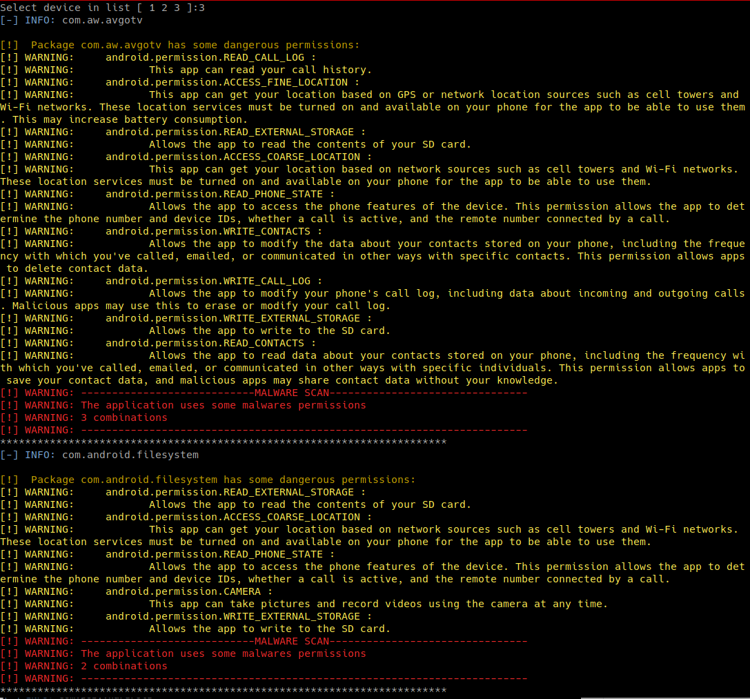 Malwares detection