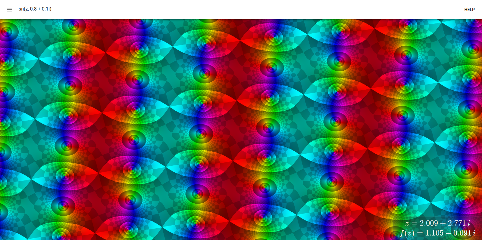 Screenshot showing a Jacobi elliptic function.