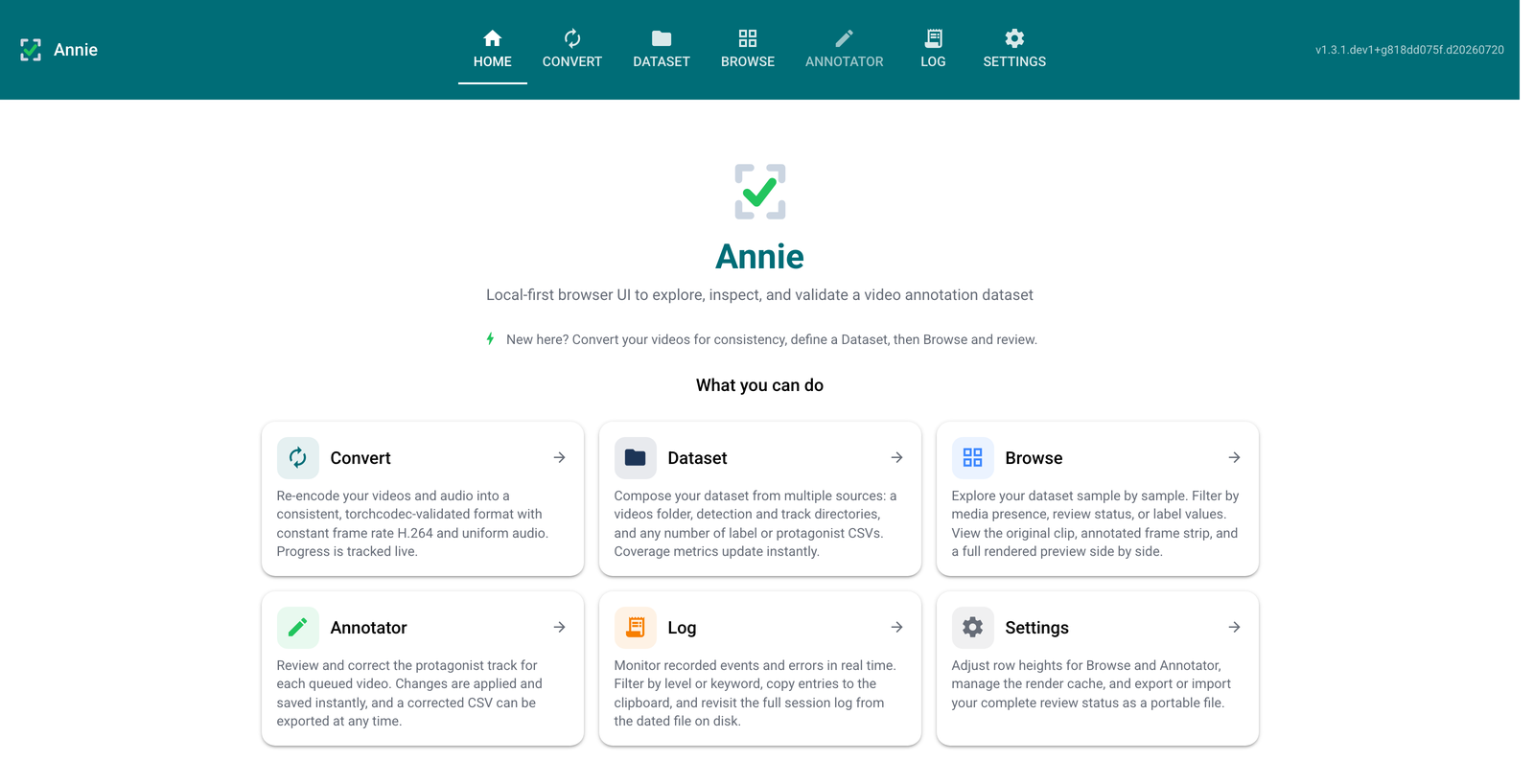 Annie – Home tab