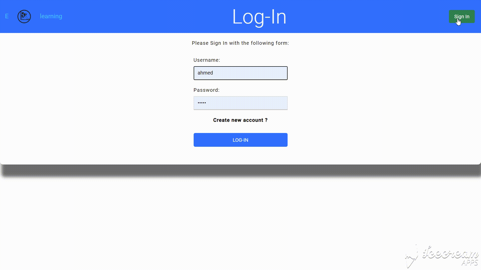 log in and out