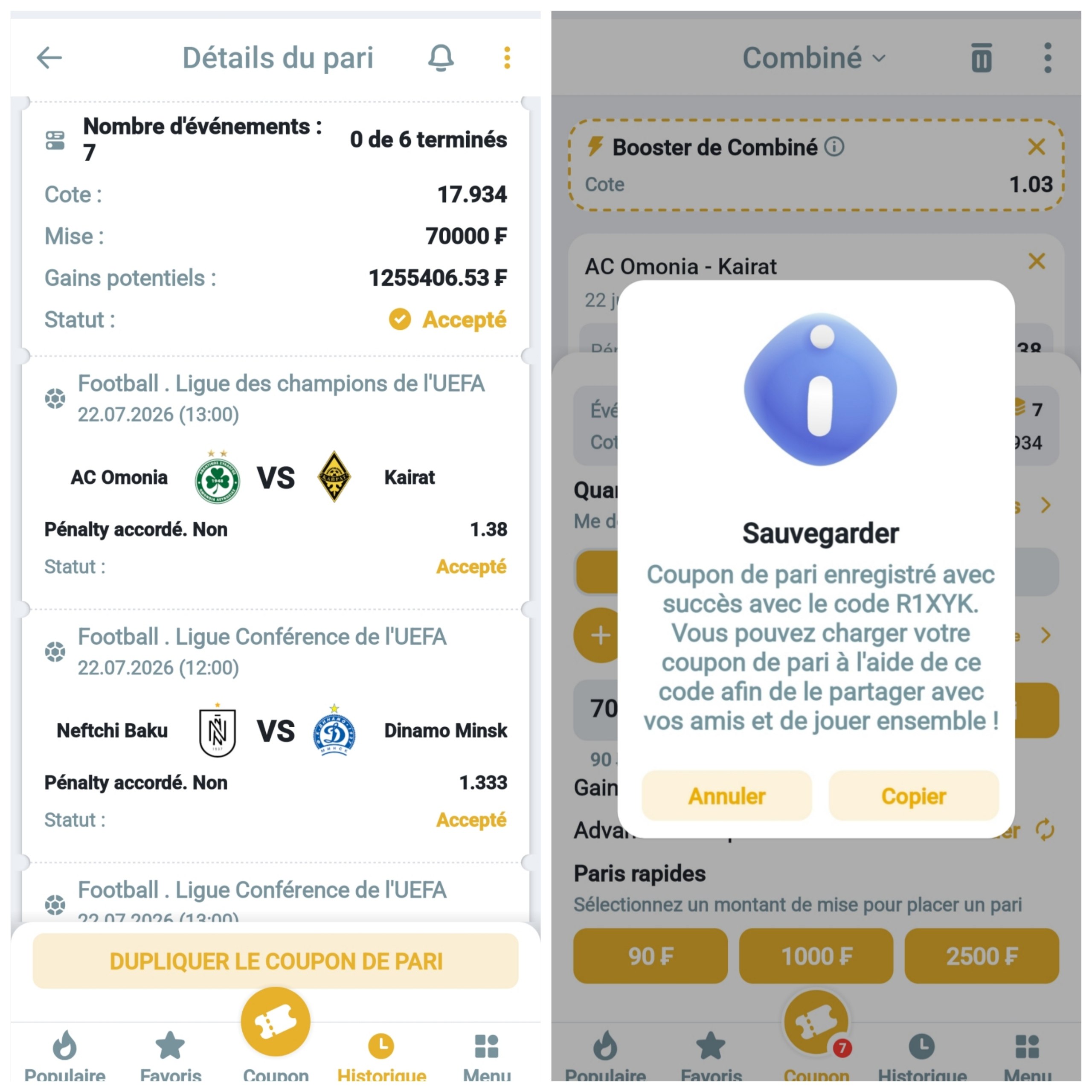 Melbet Coupons du jour