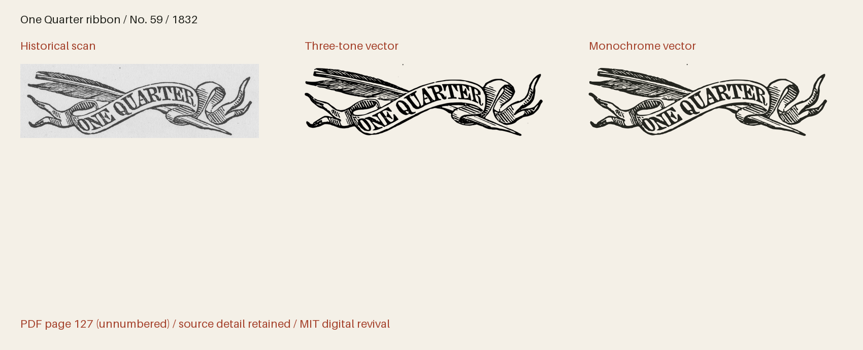 Historical scan beside the three-tone and monochrome vector revivals