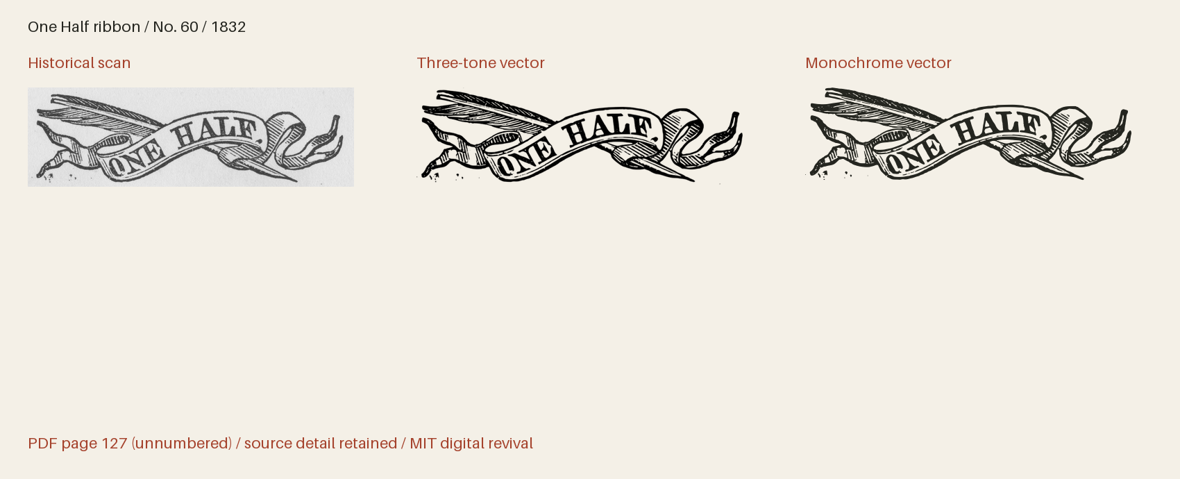 Historical scan beside the three-tone and monochrome vector revivals