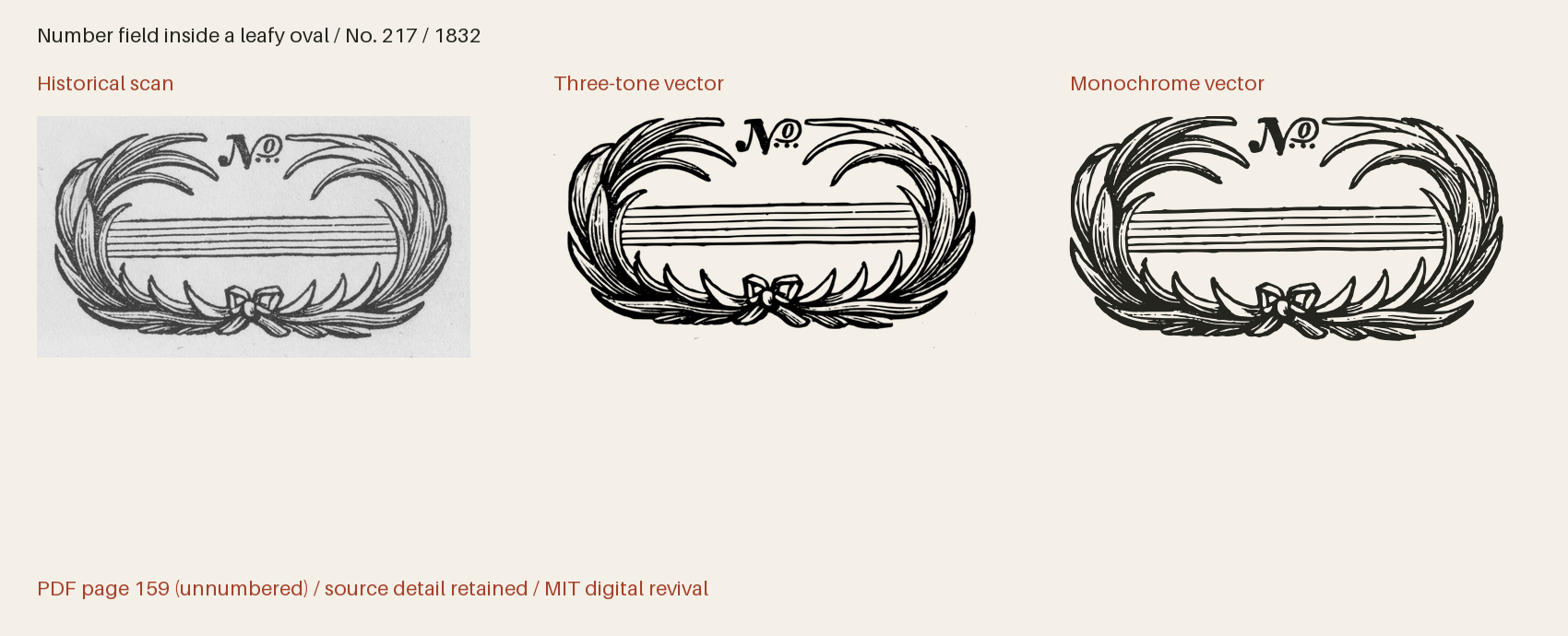 Historical scan beside the three-tone and monochrome vector revivals