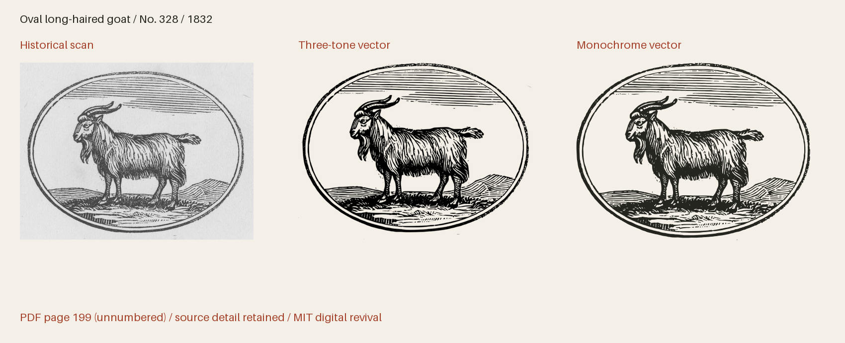 Historical scan beside the three-tone and monochrome vector revivals