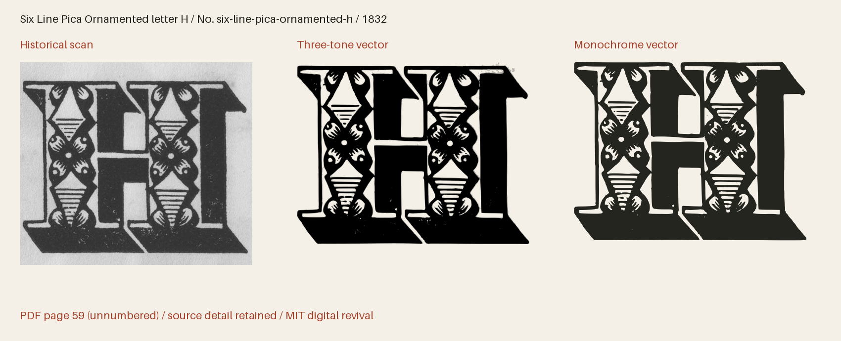 Historical scan beside the three-tone and monochrome vector revivals