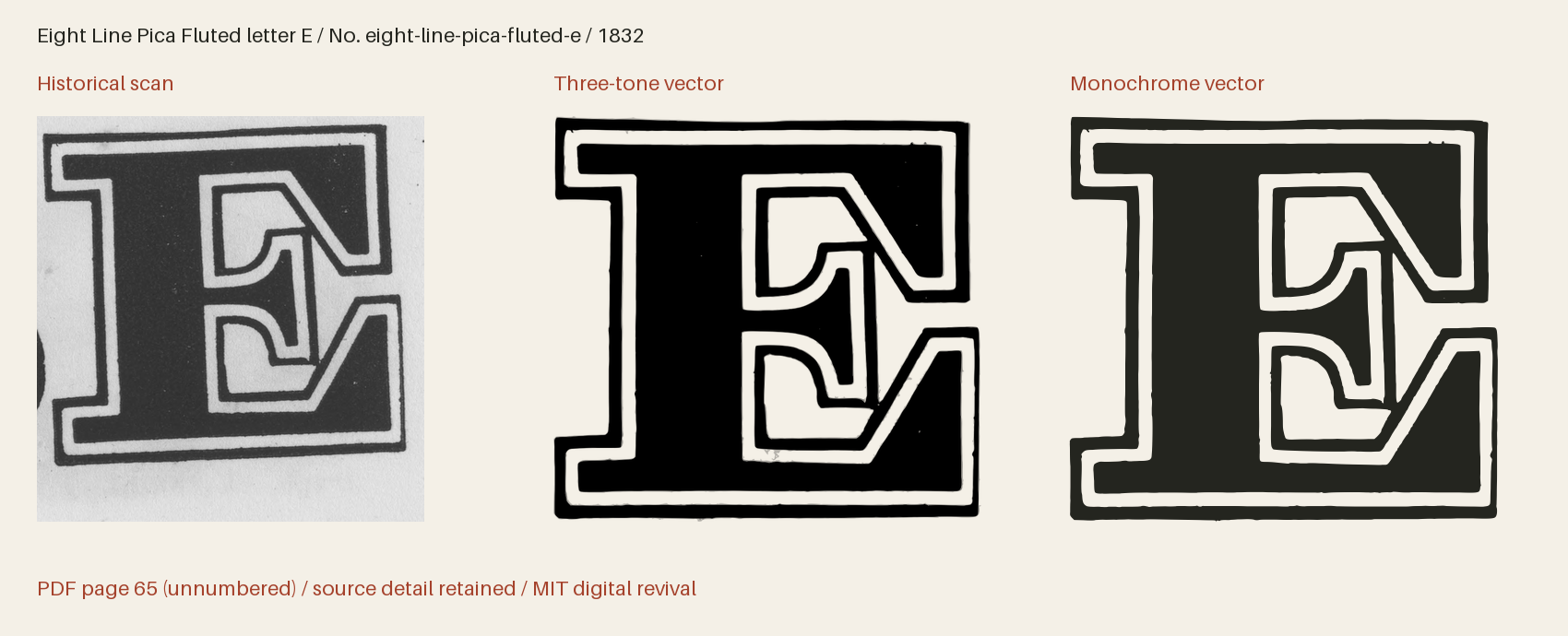 Historical scan beside the three-tone and monochrome vector revivals