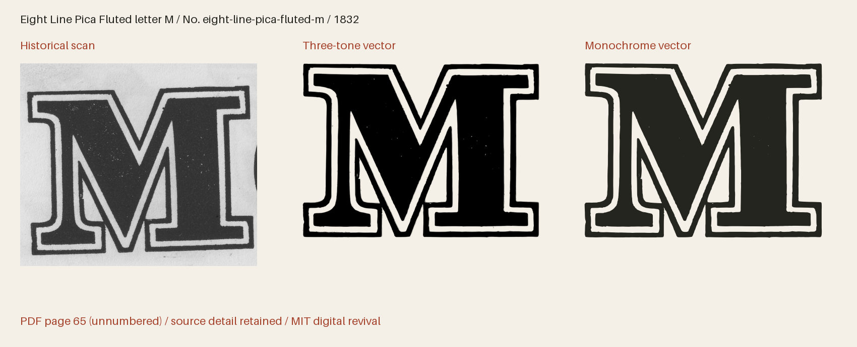 Historical scan beside the three-tone and monochrome vector revivals