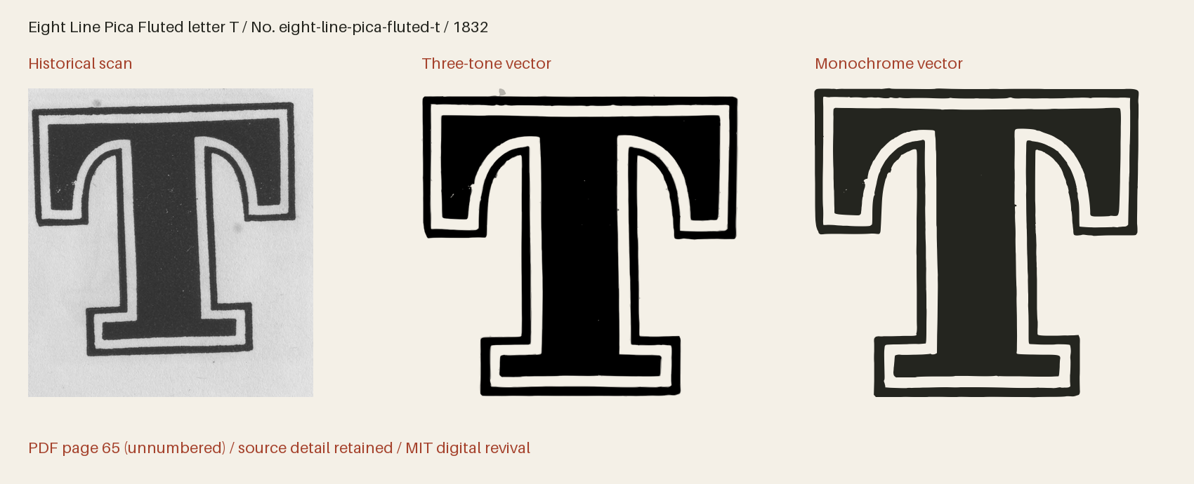 Historical scan beside the three-tone and monochrome vector revivals
