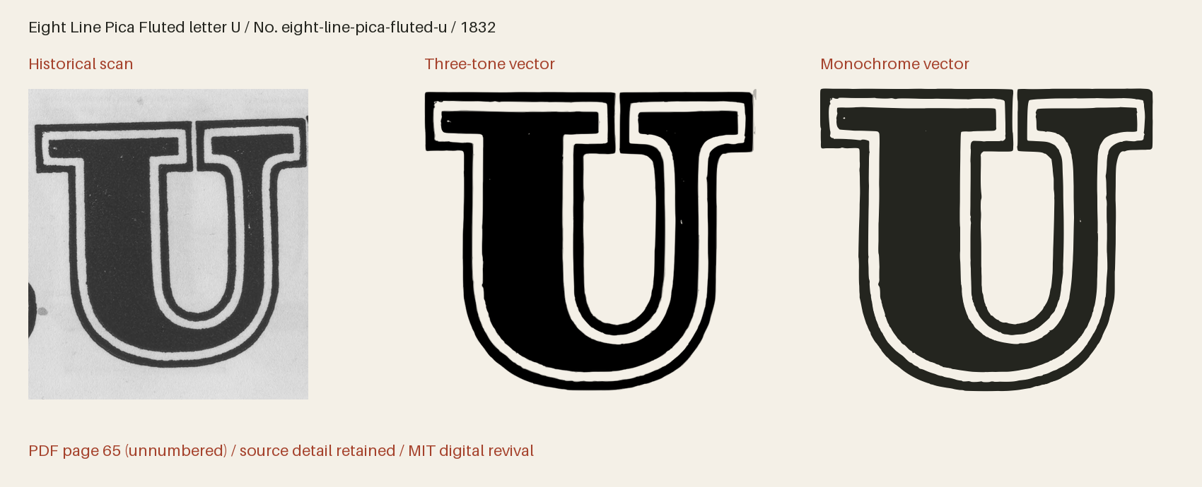 Historical scan beside the three-tone and monochrome vector revivals