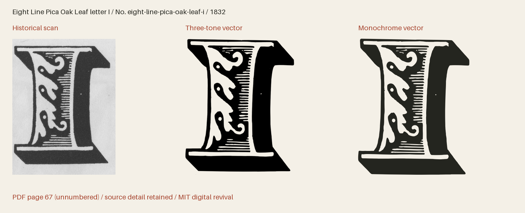 Historical scan beside the three-tone and monochrome vector revivals