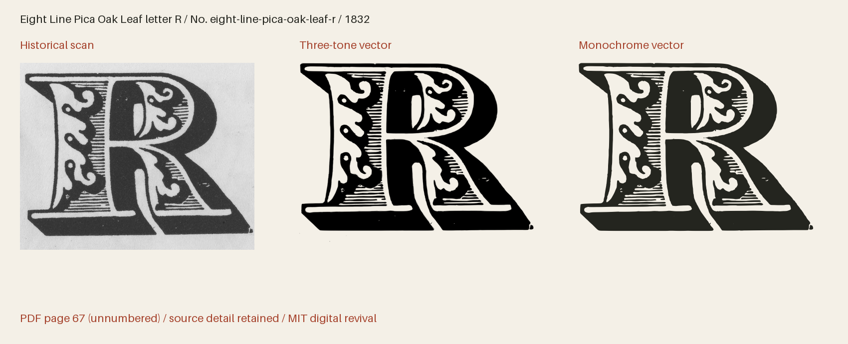 Historical scan beside the three-tone and monochrome vector revivals
