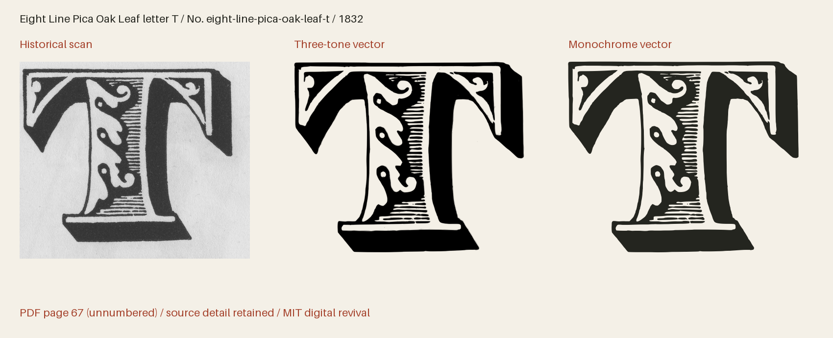 Historical scan beside the three-tone and monochrome vector revivals
