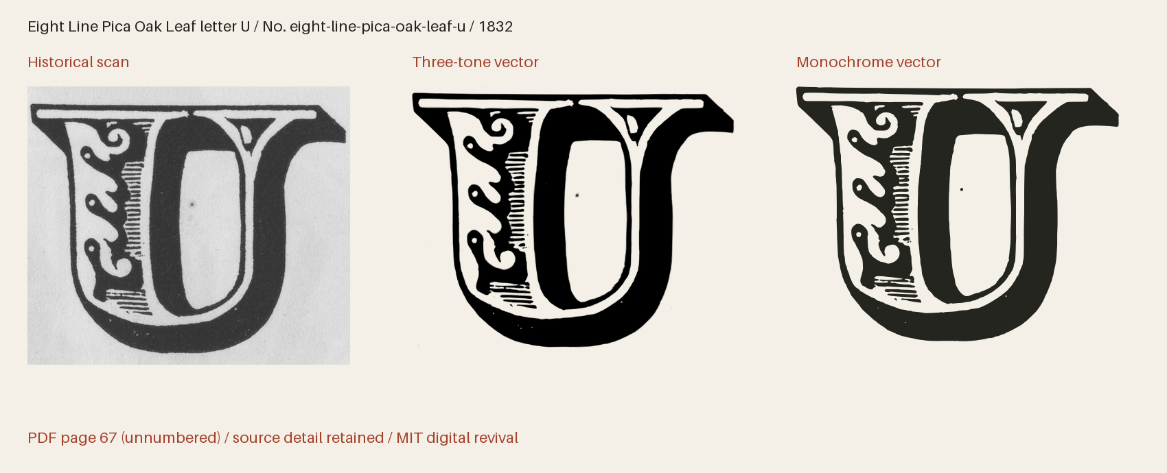 Historical scan beside the three-tone and monochrome vector revivals