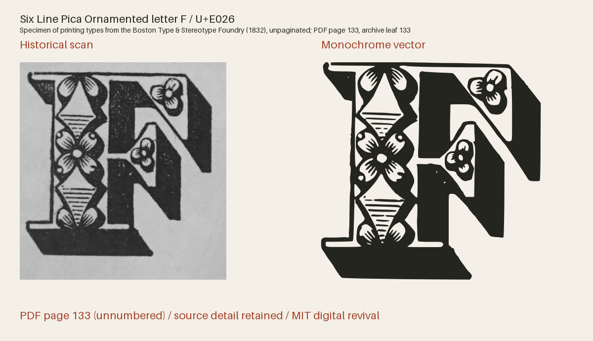 Historical scan beside the three-tone and monochrome vector revivals