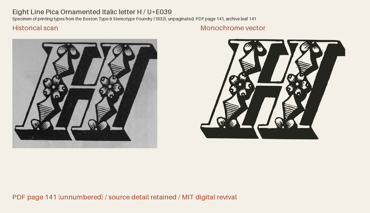 Historical scan beside the three-tone and monochrome vector revivals