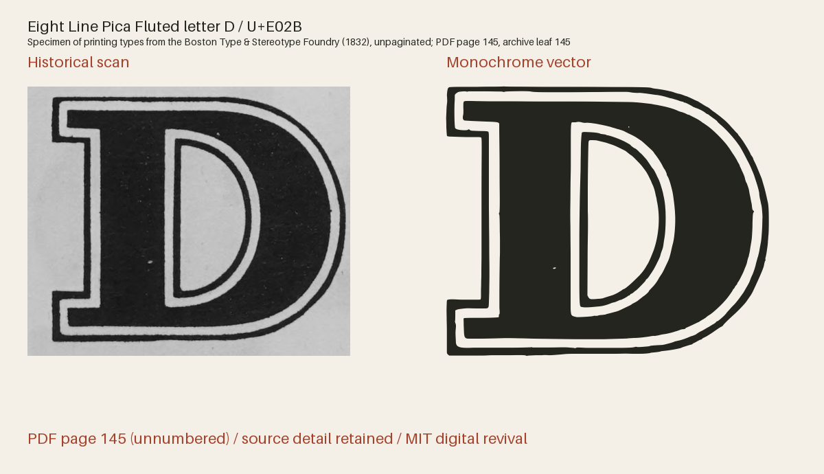 Historical scan beside the three-tone and monochrome vector revivals