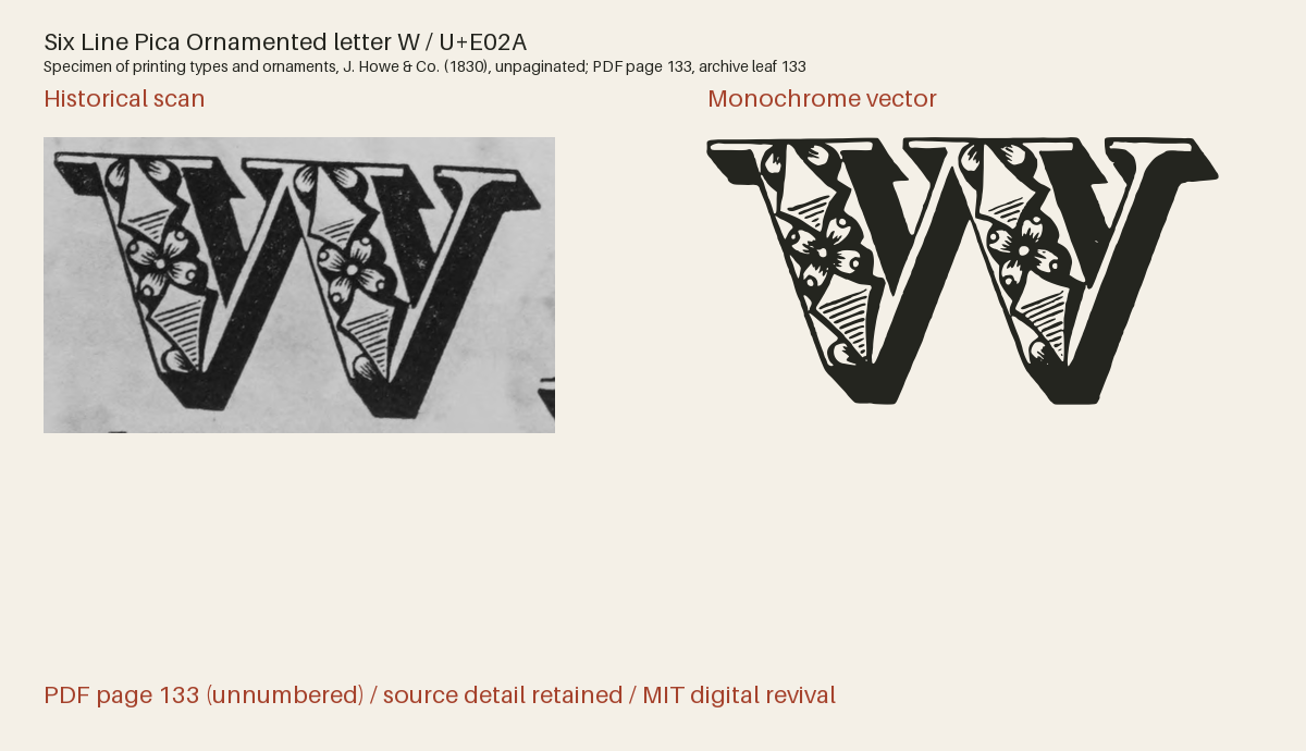 Historical scan beside the three-tone and monochrome vector revivals