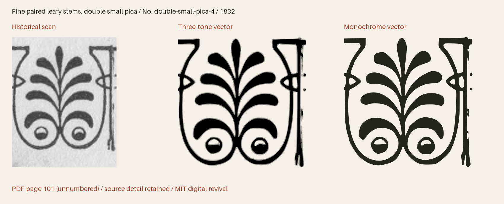 Historical scan beside the three-tone and monochrome vector revivals