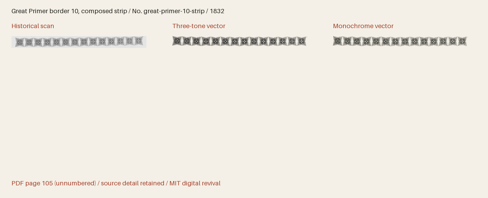 Historical scan beside the three-tone and monochrome vector revivals