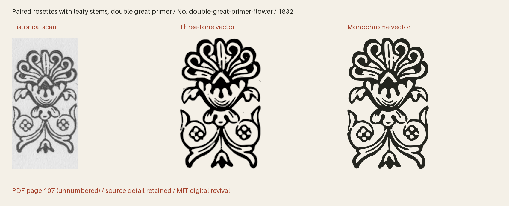Historical scan beside the three-tone and monochrome vector revivals