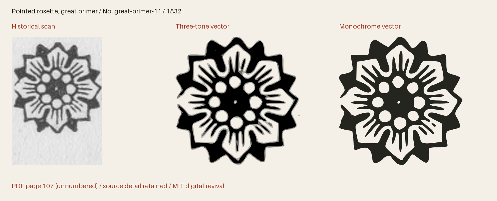 Historical scan beside the three-tone and monochrome vector revivals