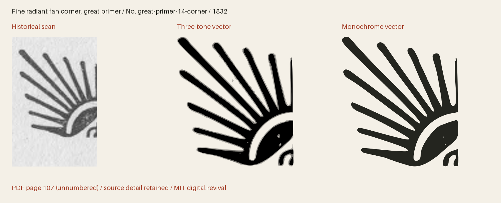 Historical scan beside the three-tone and monochrome vector revivals