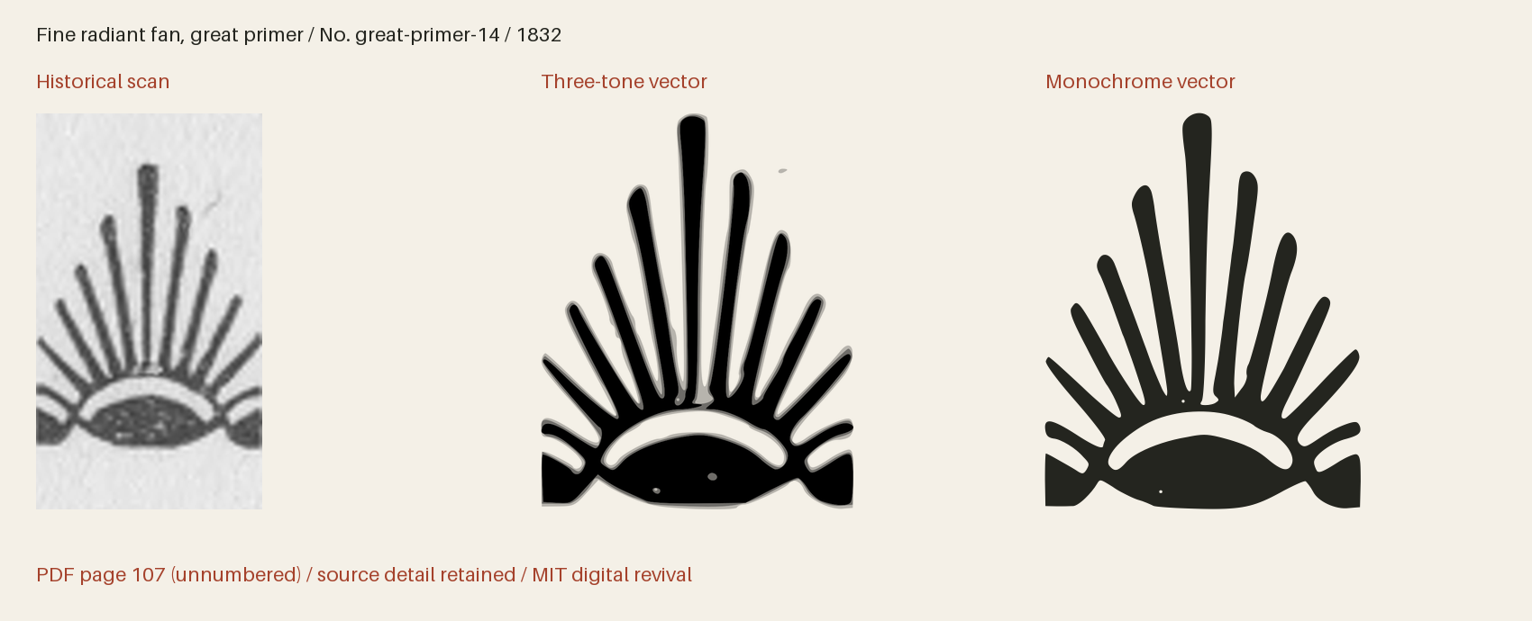 Historical scan beside the three-tone and monochrome vector revivals