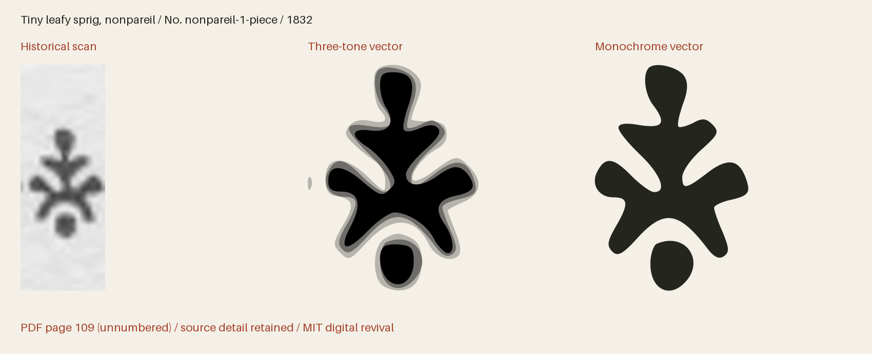 Historical scan beside the three-tone and monochrome vector revivals