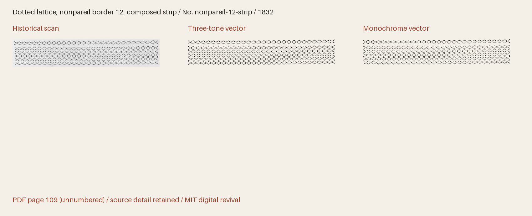 Historical scan beside the three-tone and monochrome vector revivals